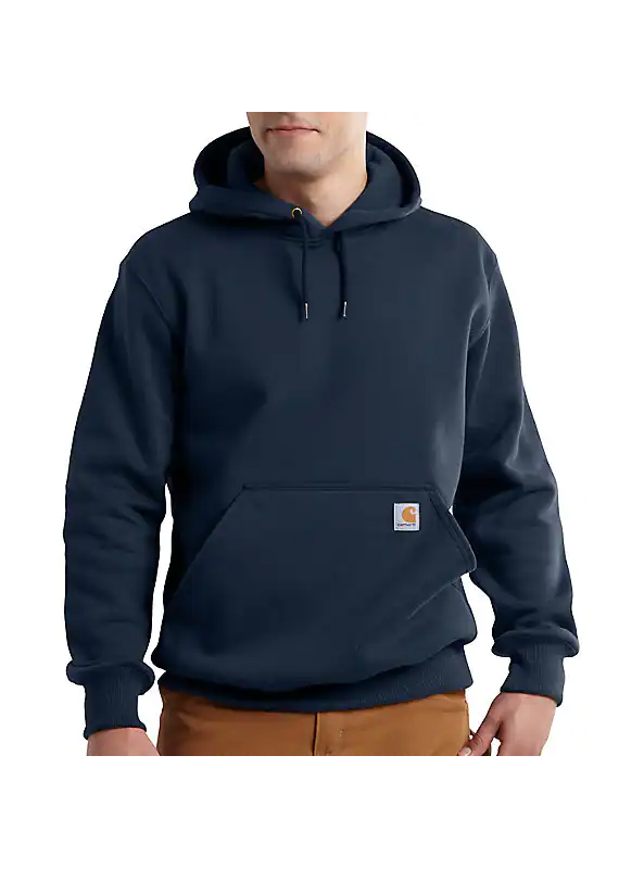 Carhartt Navy Rain Defender Paxton Heavyweight Hooded Pullover Sweatshirt 100615-472