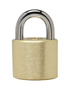 Hall's-1-3/4" Brass Pad Lock With Hardened Steel Shackle-Keyed Alike 61210