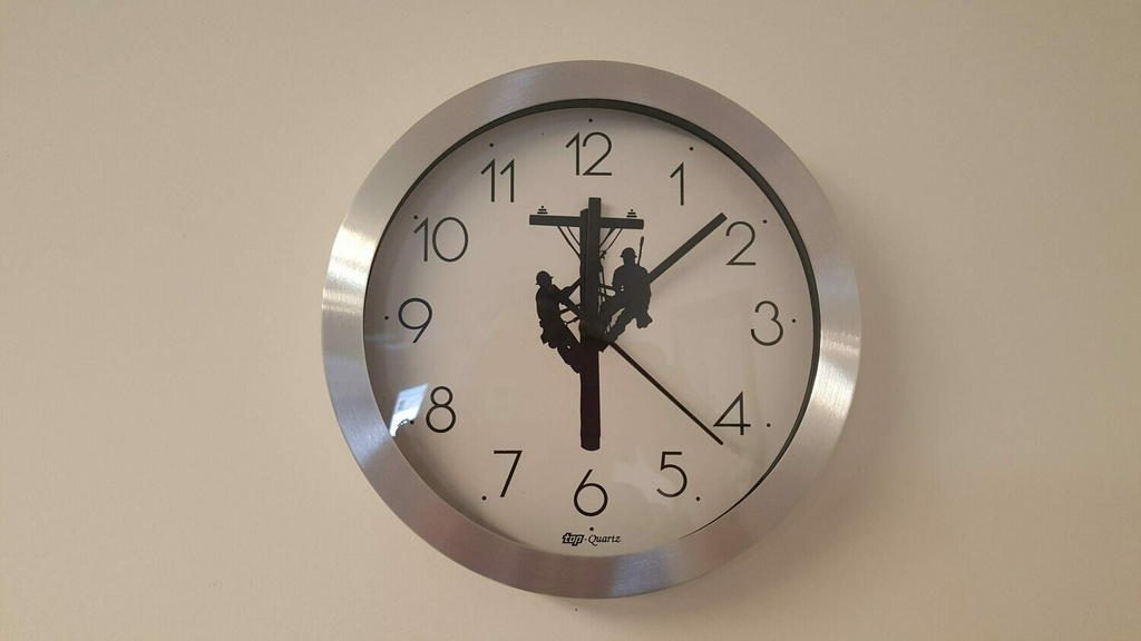 Hall's-Lineman Decal Wall Clock