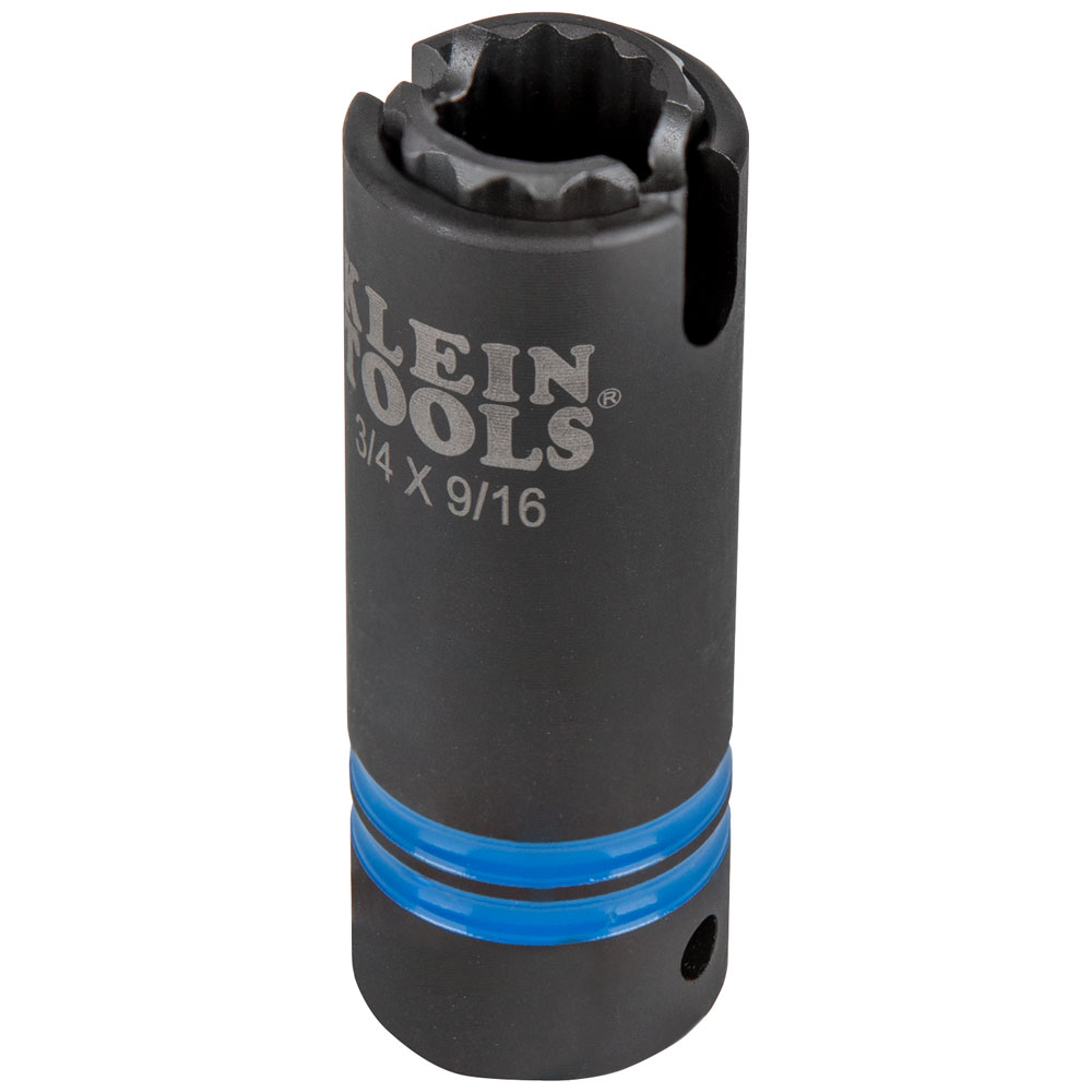 Klein 3-In-1 Slotted Impact Socket, 12-Point, 3/4 And 9/16-Inch 66031