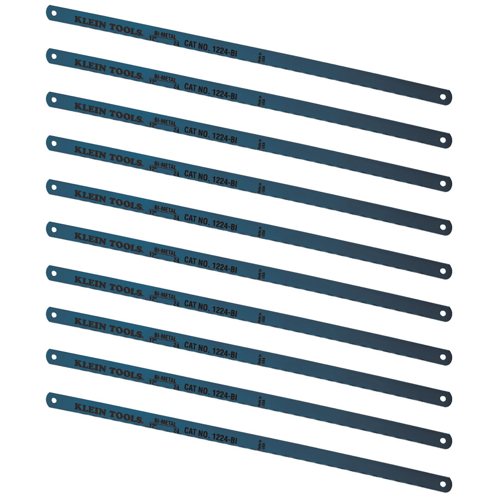 Klein- Hacksaw Blades Bi-Metal Blades, 24 Tpi, 12-Inch, 10-Pack 