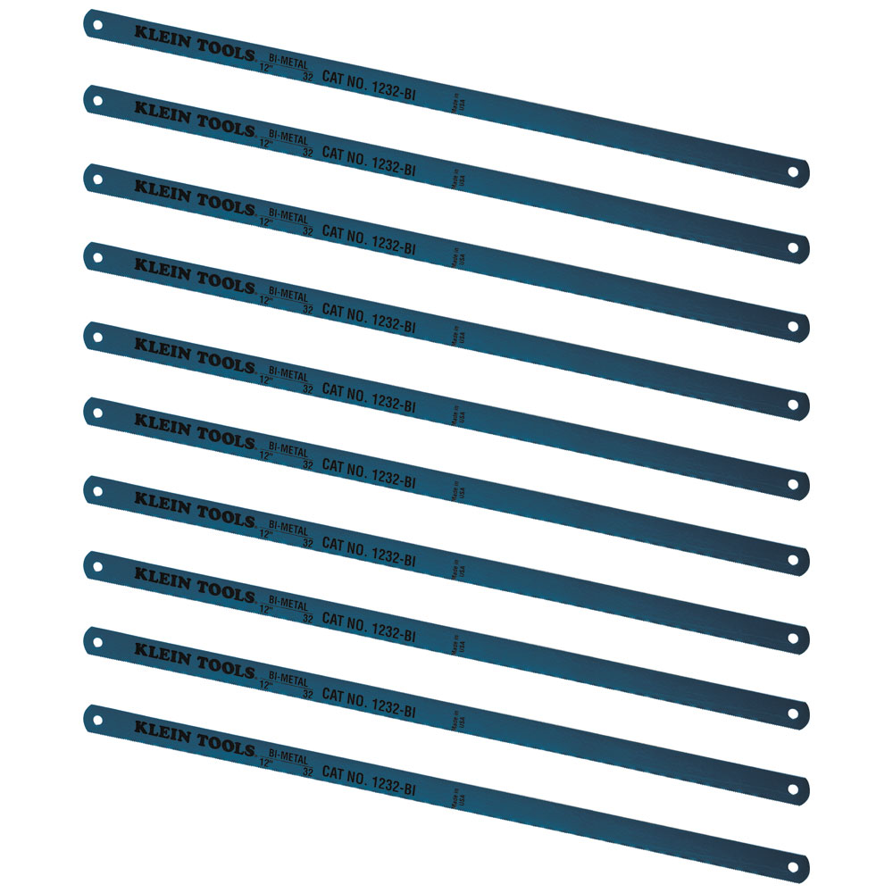 Klein- Bi-Metal Hacksaw Blades, 32 Tpi, 12-Inch, 10-Pack 1232Bi-P