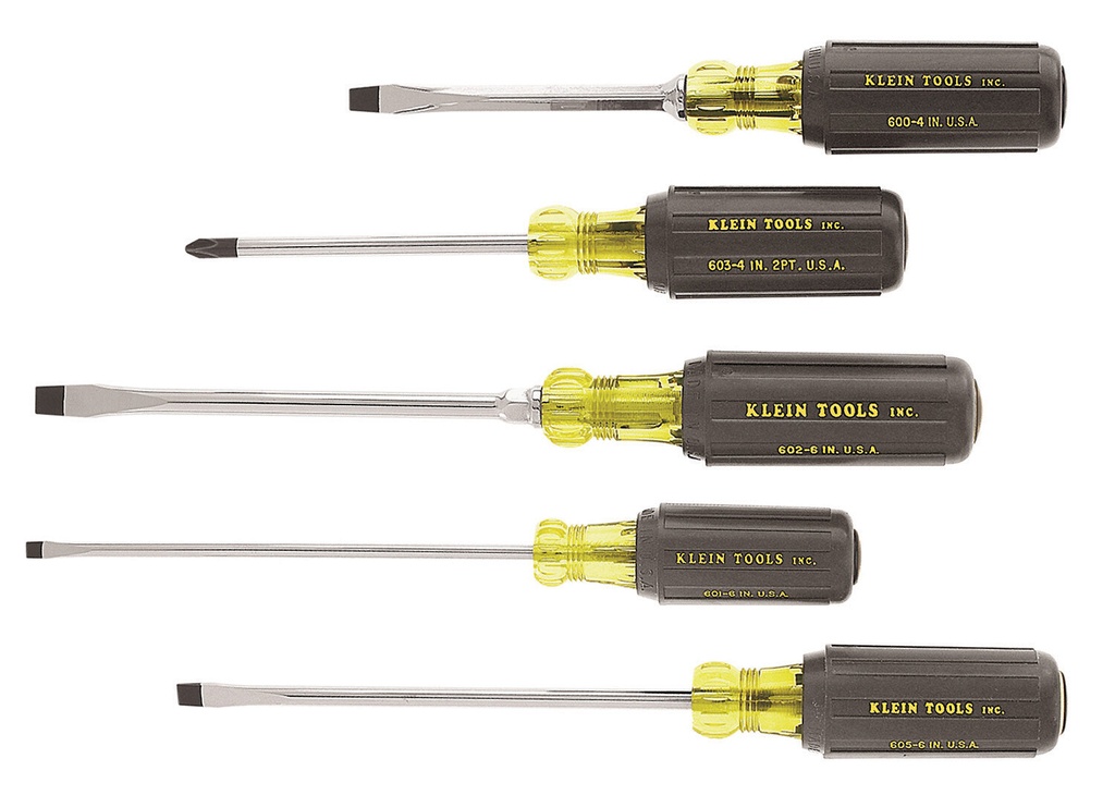 Klein-5 Piece 85075 Cushion Grip Screwdriver Set