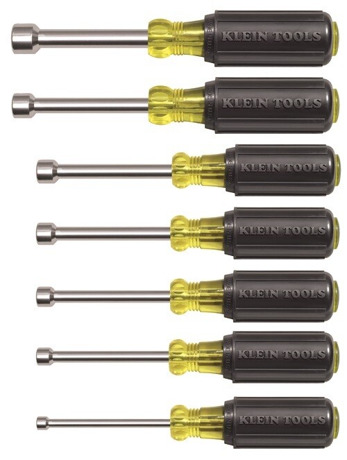 Klein-7 Piece 631 Cushion Grip Hollow Shaft Nut Drivers Set