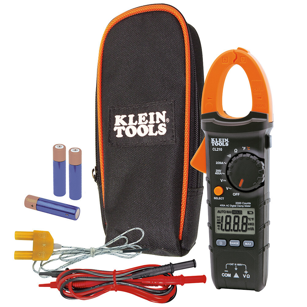 Klein-Cl220 Clamp Meter, Digital Ac Auto-Ranging Tester With Thermocouple Probe
