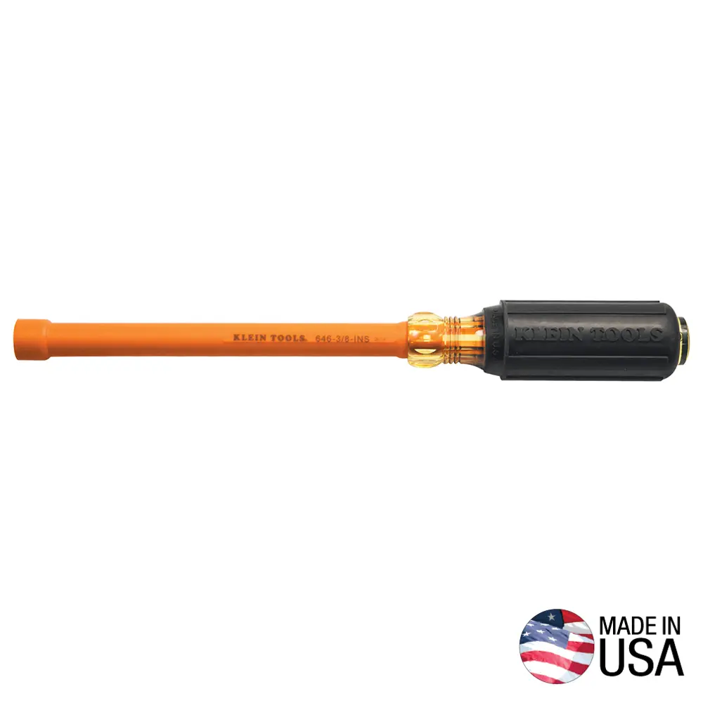 Klein-Insulated 646 Series Hollow Shaft Cushion Grip Nut Drivers - 3/16