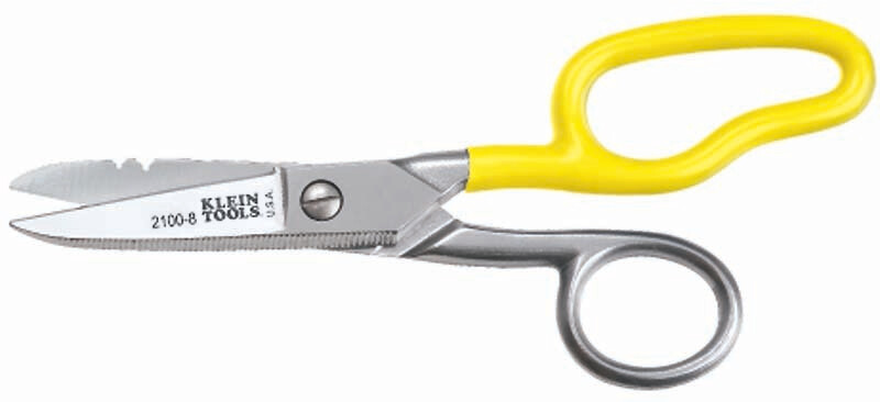 Klein-Stainless Steel Electrician’S Scissors 2100-8 With Stripping Notches