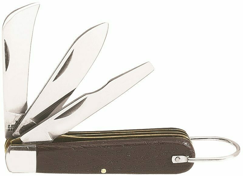 Klein-Three Blade Pocket Knife 1550-6 W/ Sheepfoot, Spearpoint, & Screwdriver-Tip Blades