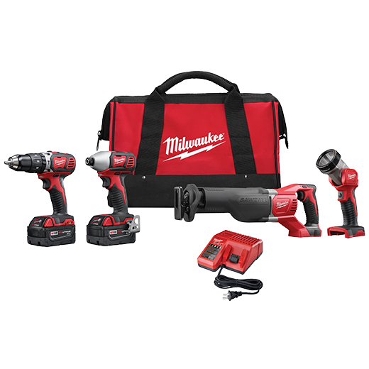 Milwaukee M18™ Cordless Lithium-Ion 4-Tool Combo Kit 2696-24