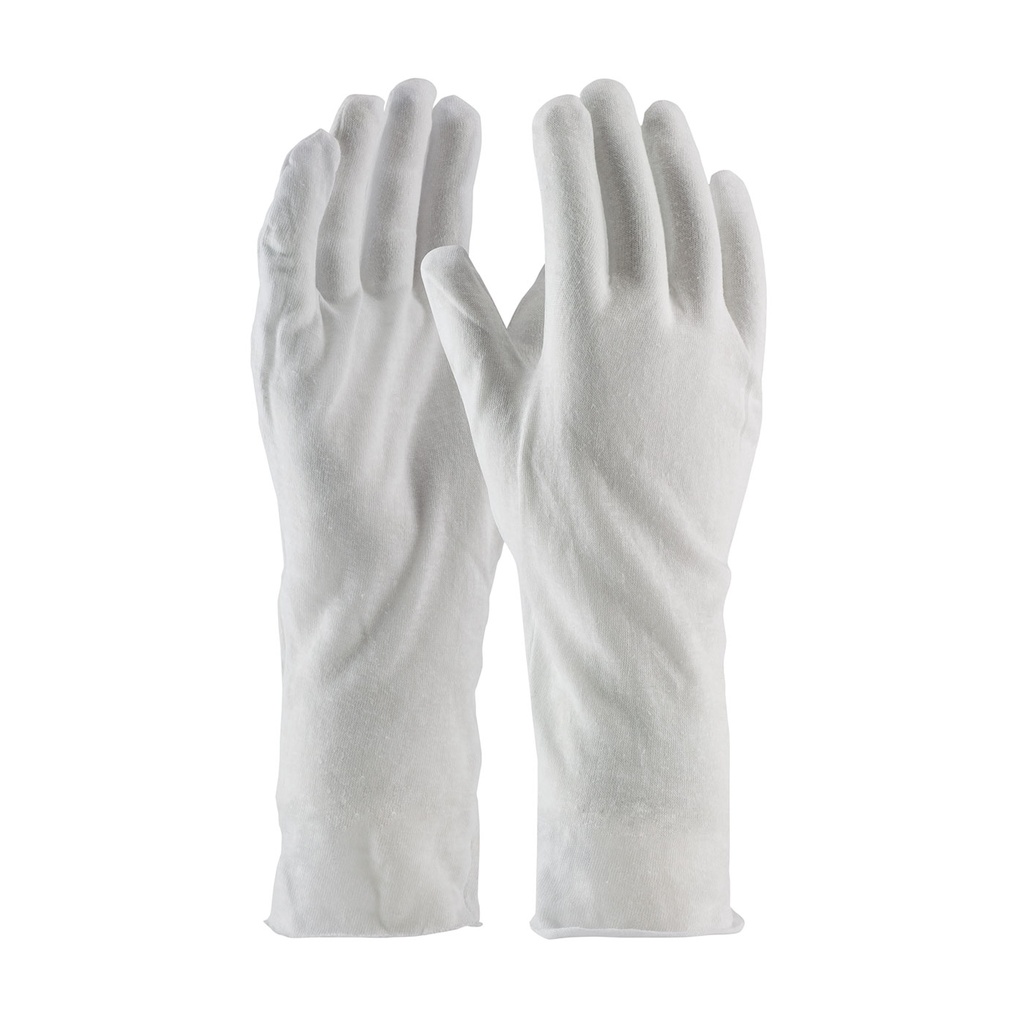 Premium Light Weight Cotton Lisle Inspection Glove With Unhemmed Cuff - 14", 97-500/14 (12 Pack)