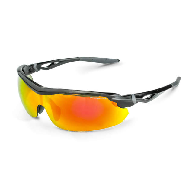 Radians-Crossfire Cirrus Safety Glasses: Black Frame Gold Mirror Lens 3968