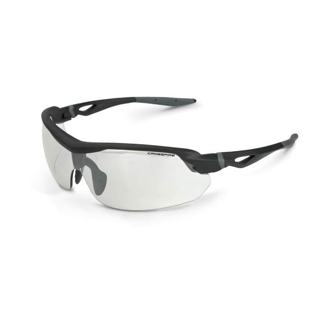 Radians-Crossfire Cirrus Safety Glasses: Matte Black Frame Indoor/Outdoor Lens 392215