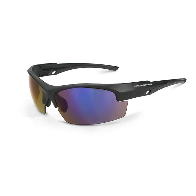 Radians-Crossfire Crucible Safety Glasses: Matte Black Frame Blue Mirror Lens 40228