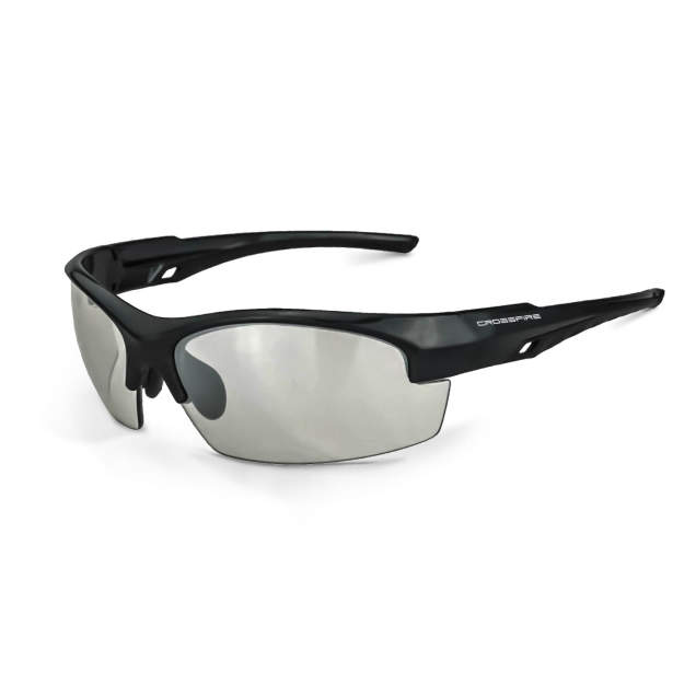Radians-Crossfire Crucible Safety Glasses: Shiny Black Frame Indoor/Outdoor Lens 40412