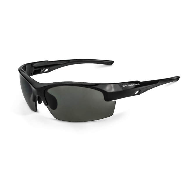 Radians-Crossfire Crucible Safety Glasses: Shiny Black Frame Smoke Lens 4061
