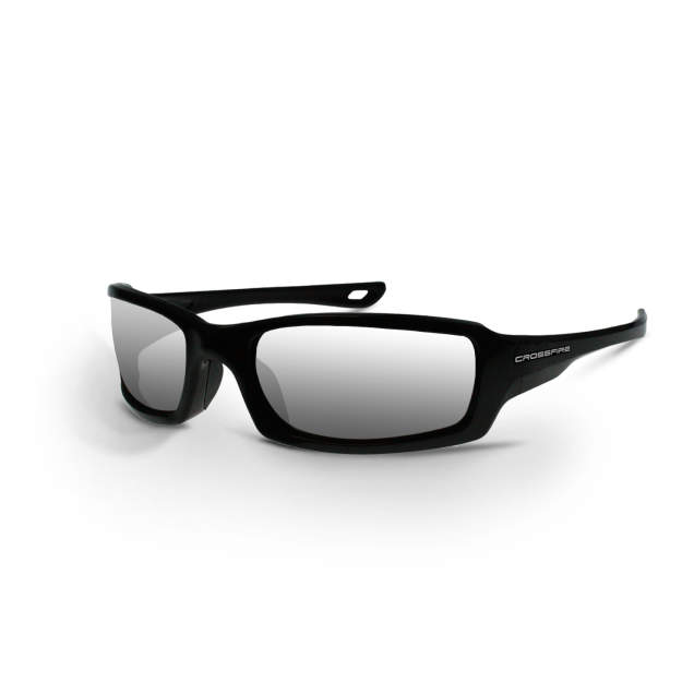Radians-Crossfire M6A Safety Glasses Black Frame Silver Mirror Lens 2063
