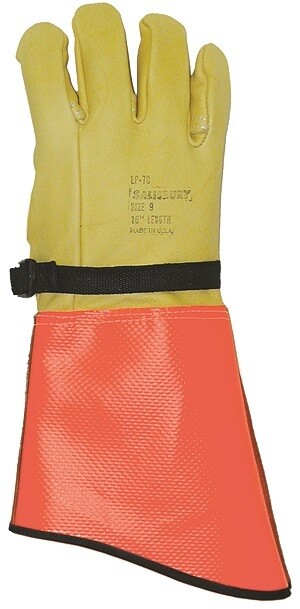 Salisbury 16 Leather Rubber Glove Protectors Lp7C Size 12