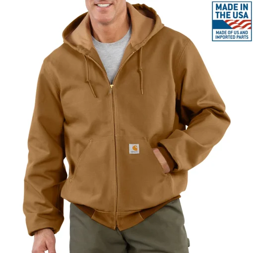 Carhartt Jacket-Thermal Lined Brown Duck Active Jacket J131BRN