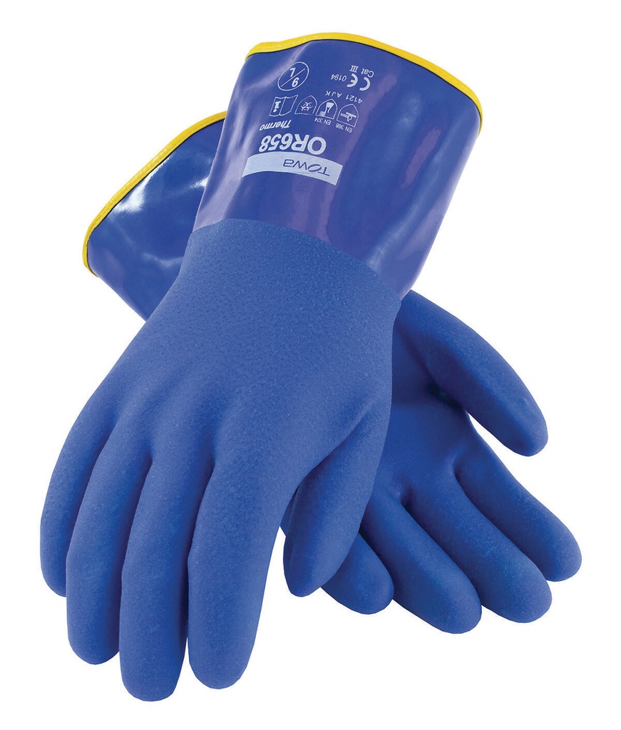 Cold Resistant Pvc Glove With Detachable Acrylic Liner And Sandy Coating - Insulated & Waterproof 58-8658DL