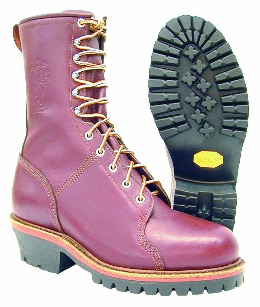 Hall's 303 10" Redwood Steel Toe Lug Sole Lineman Boots, Made In The USA. Discontinued