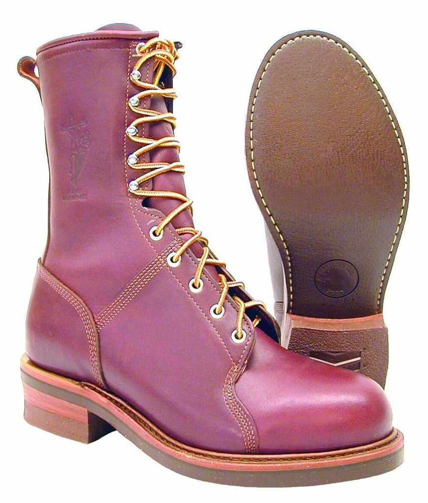 Hall's 306 10" Redwood Steel Toe Smooth Sole Lineman Boots, Made In The USA. Discontinued