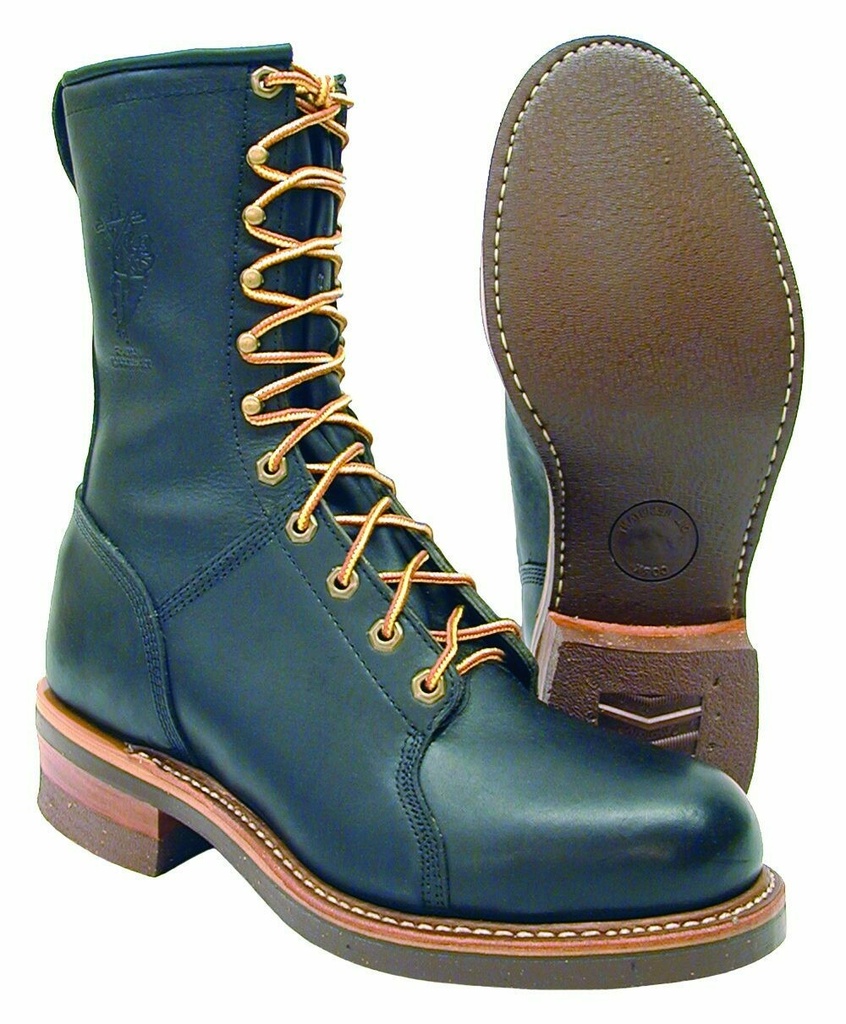 Hall's 605 10" Black Steel Toe Eh Smooth Sole Lineman Boots, Made In The USA. Discontinued