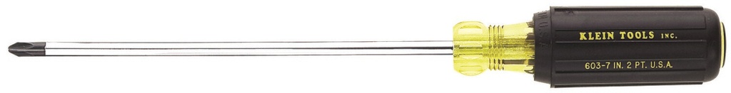 Klein-Round Shank 603 Series Cushion Grip Screwdriver With Profilated Phillips Tip