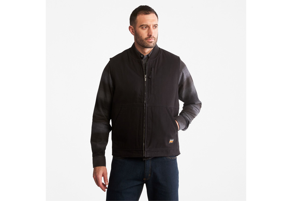 Men's Timberland Pro ® Black Gritman Lined Canvas Vest A1VBF-015