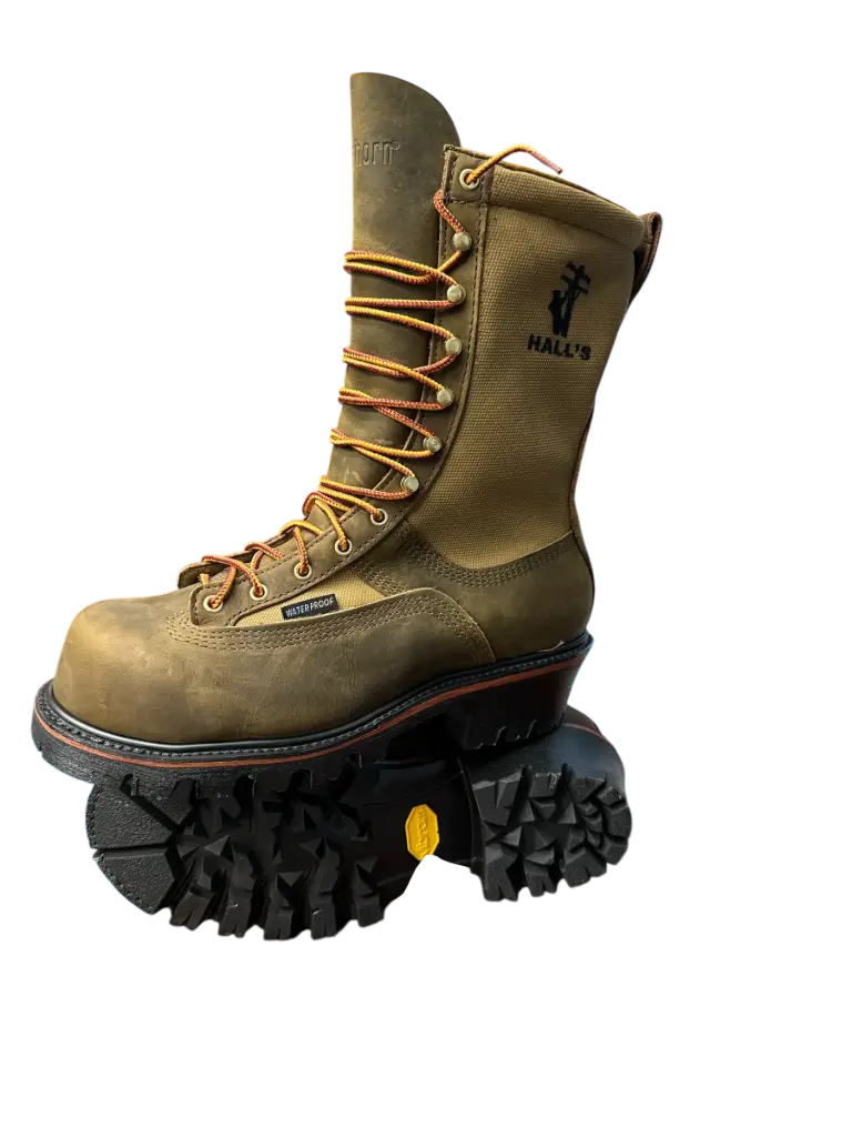 Boots-Hall's 353W New Generation 10" Insulated Waterproof Composite Toe Lineman Boot, Manufactured In The USA.