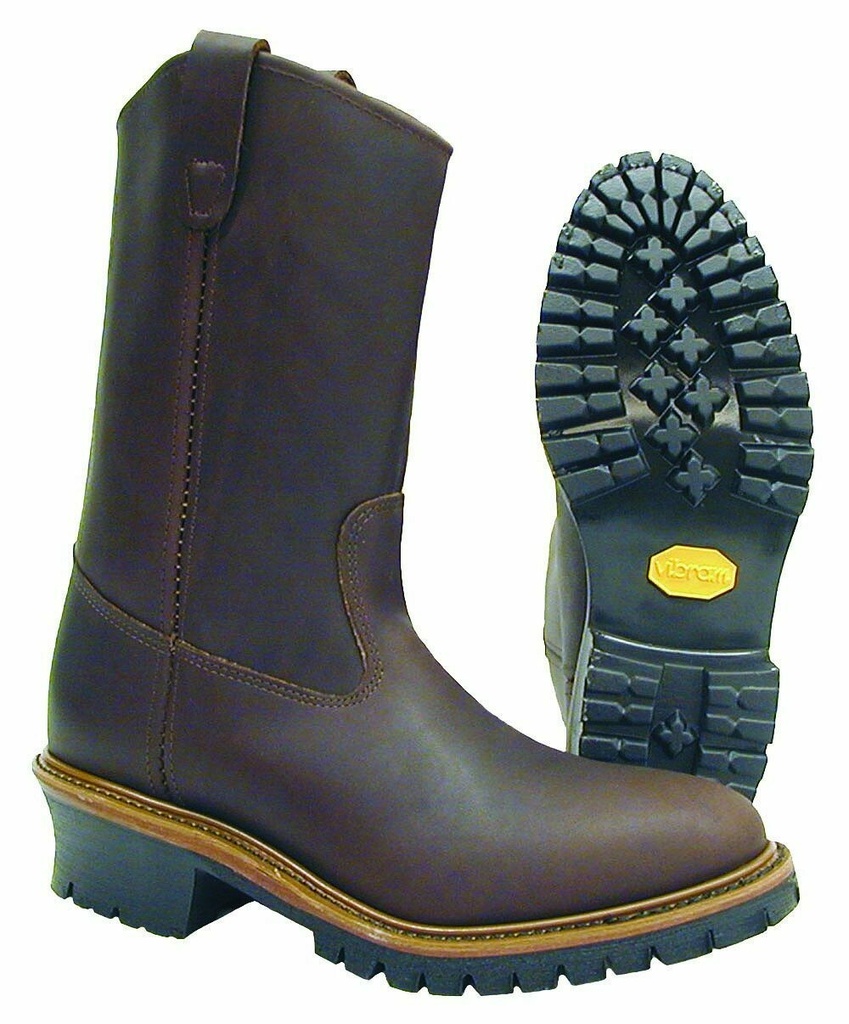 Boots-Hall's 626 12" Pull-On Brown Lineman Boot, Manufactured In The USA.