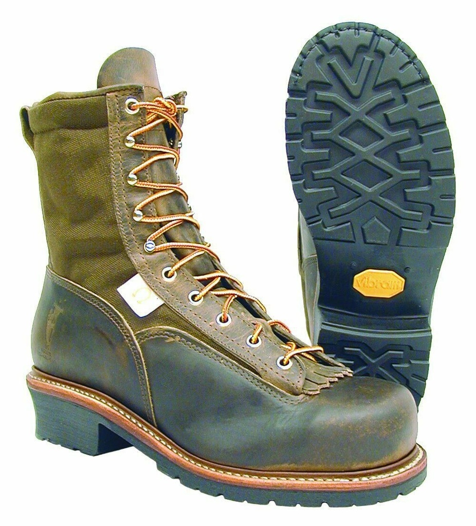 Boots-Hall's 946-2 Brown 8" Lace-To-Toe Steel Toe Lineman Boot, Manufactured In The USA.