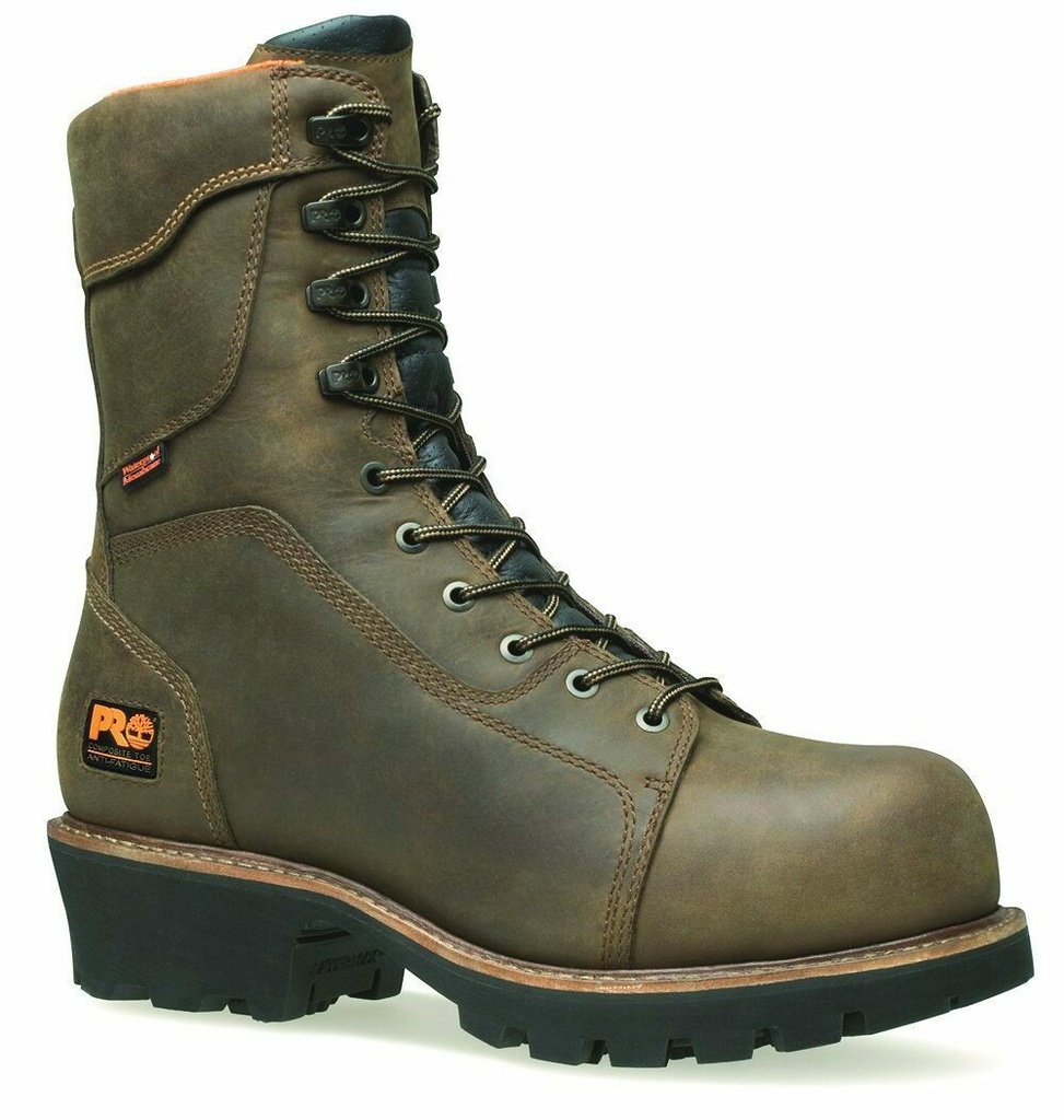 Boots-Timberland 89656 9" Brown Rip Saw Insulated Composite Toe Waterproof Logger