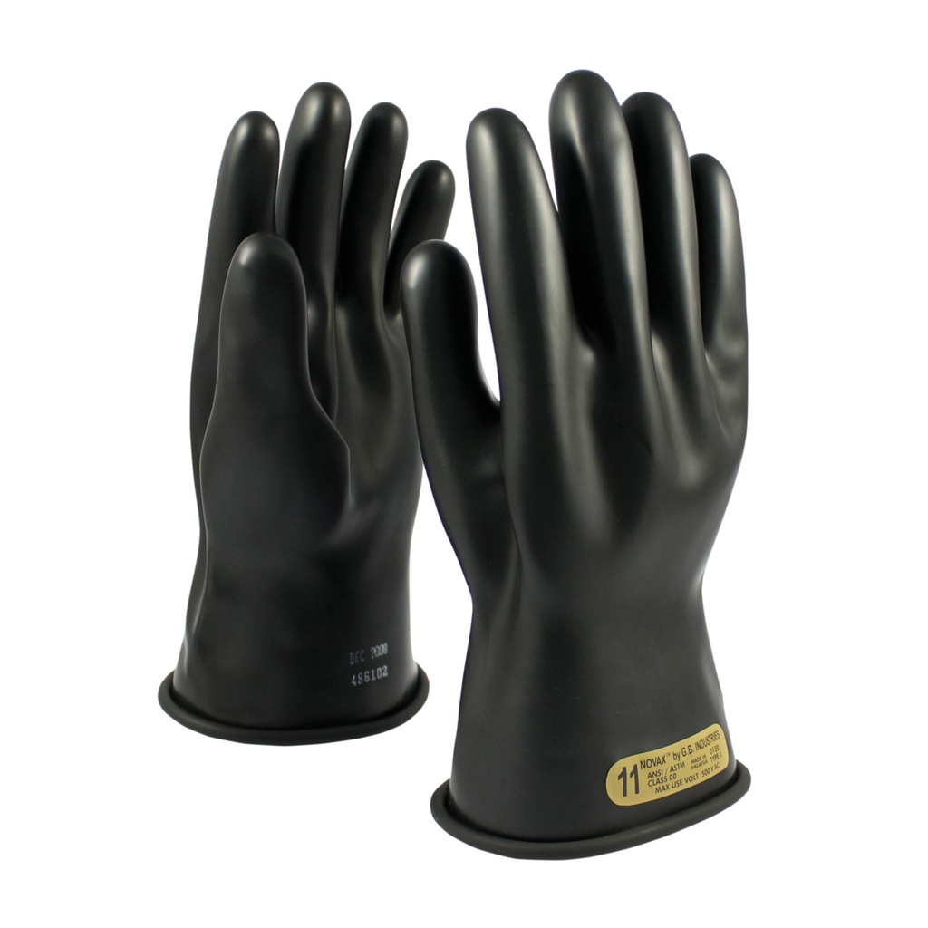 Novax® Black Class 00, 11" Rubber Insulating Gloves 150-00-11