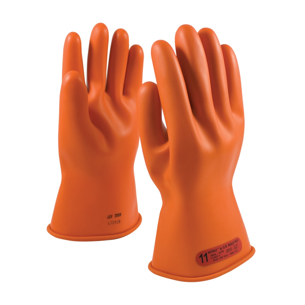 Novax® Orange Class 0, 11" Rubber Insulating Gloves 147-0-11