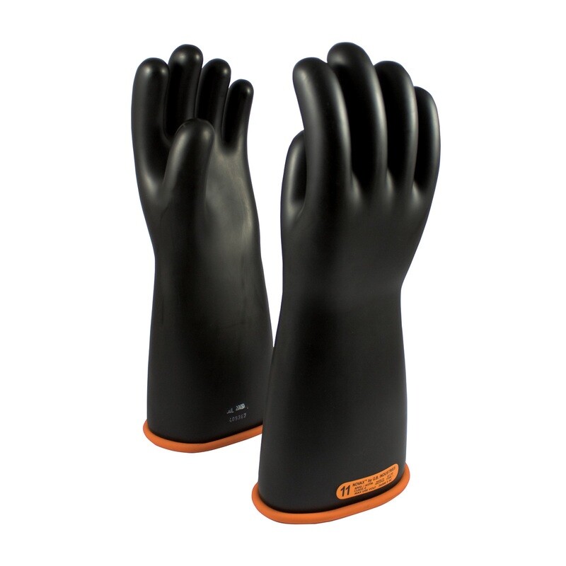 Novax®Black/Orange Class 4, 16" Rubber Insulating Gloves 155-4-16