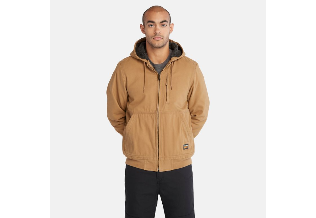 Timberland-Men's Gritman Lined, Dark Wheat Hooded Canvas Jacket A1Vb4-D02