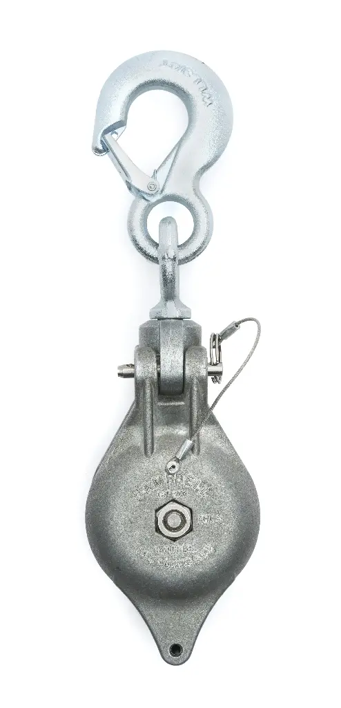 Campbell-CHB303, 3" Aluminum Hand Line Utility Block with Latched Swivel Hook