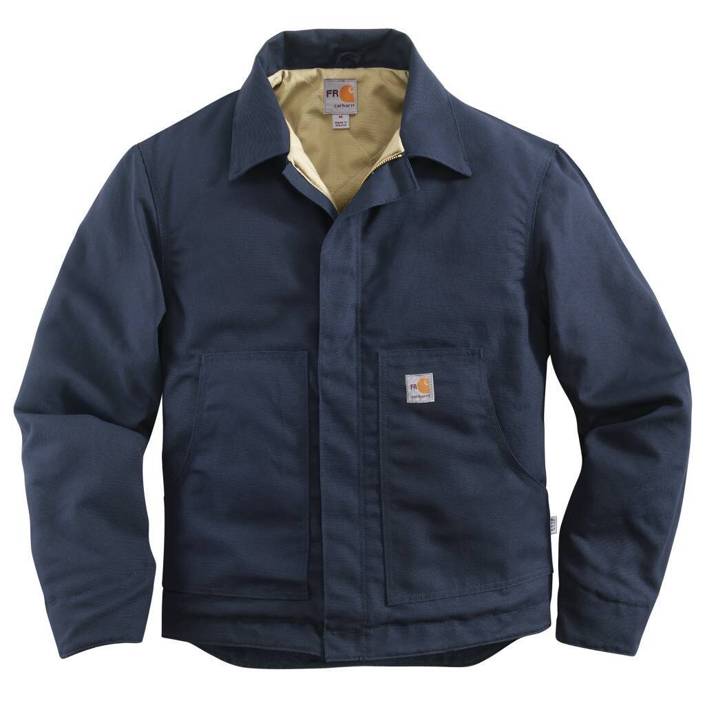 101624 Carhartt Navyflame Resistant Midweight Canvas Dearborn Jacket Discontinued
