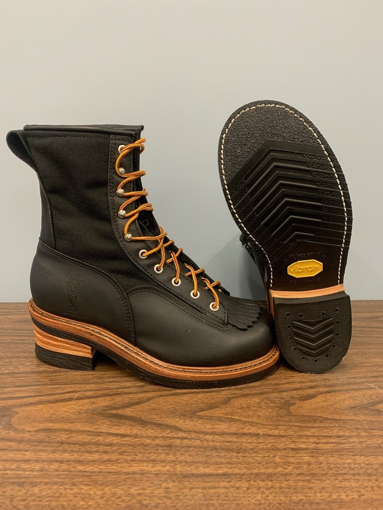 Hall's 945-1 8" Black Lace To Toe Lineman Boots, Manufactured In The USA.