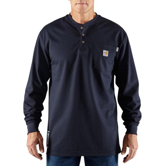 Flame Resistant Force Cotton Long Sleeve Henley By Carhartt 100237