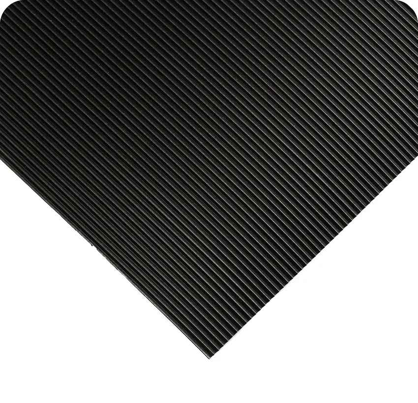Salisbury-Corrugated Switchboard Matting, 30,000 Volts, 1/4in Thick - Black 48" & 24" Width