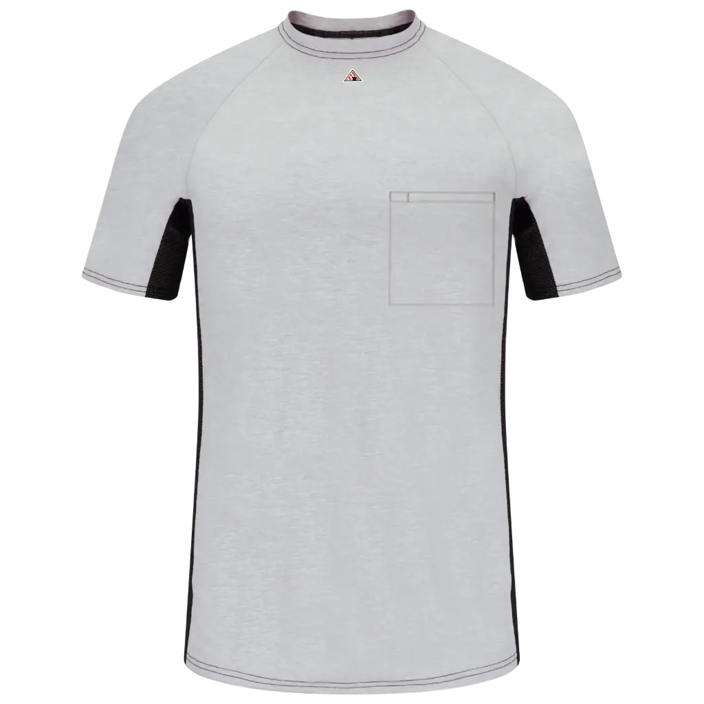 Bulwark-Men's FR Short Sleeve Base Layer with Concealed Chest Pocket