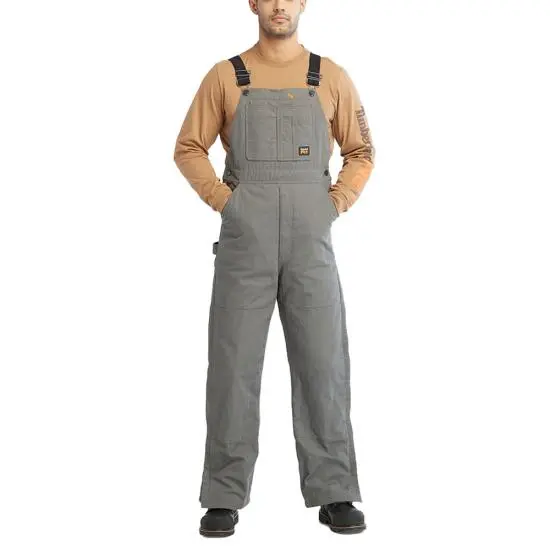 Timberland-Men's Gritman Insulated Bib Overalls A55RT060 Pewter Size Medium/Short Only