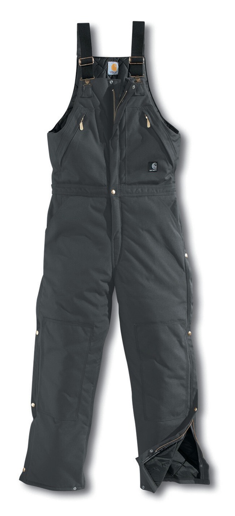 Carhartt-Extremes® Yukon Zip-To-Waist Black Bib Quilt Lined Overalls R33Blk