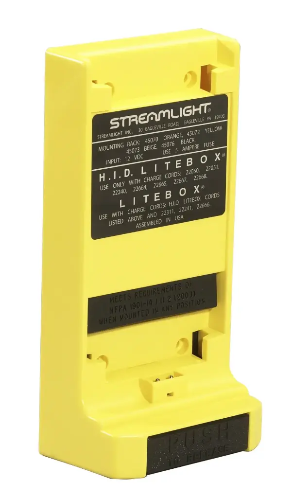 Streamlight® 45072 Standard System Mounting Rack, For Use With LiteBox®, E-Flood® LiteBox® and E-Spot® LiteBox® Lantern, Yellow
