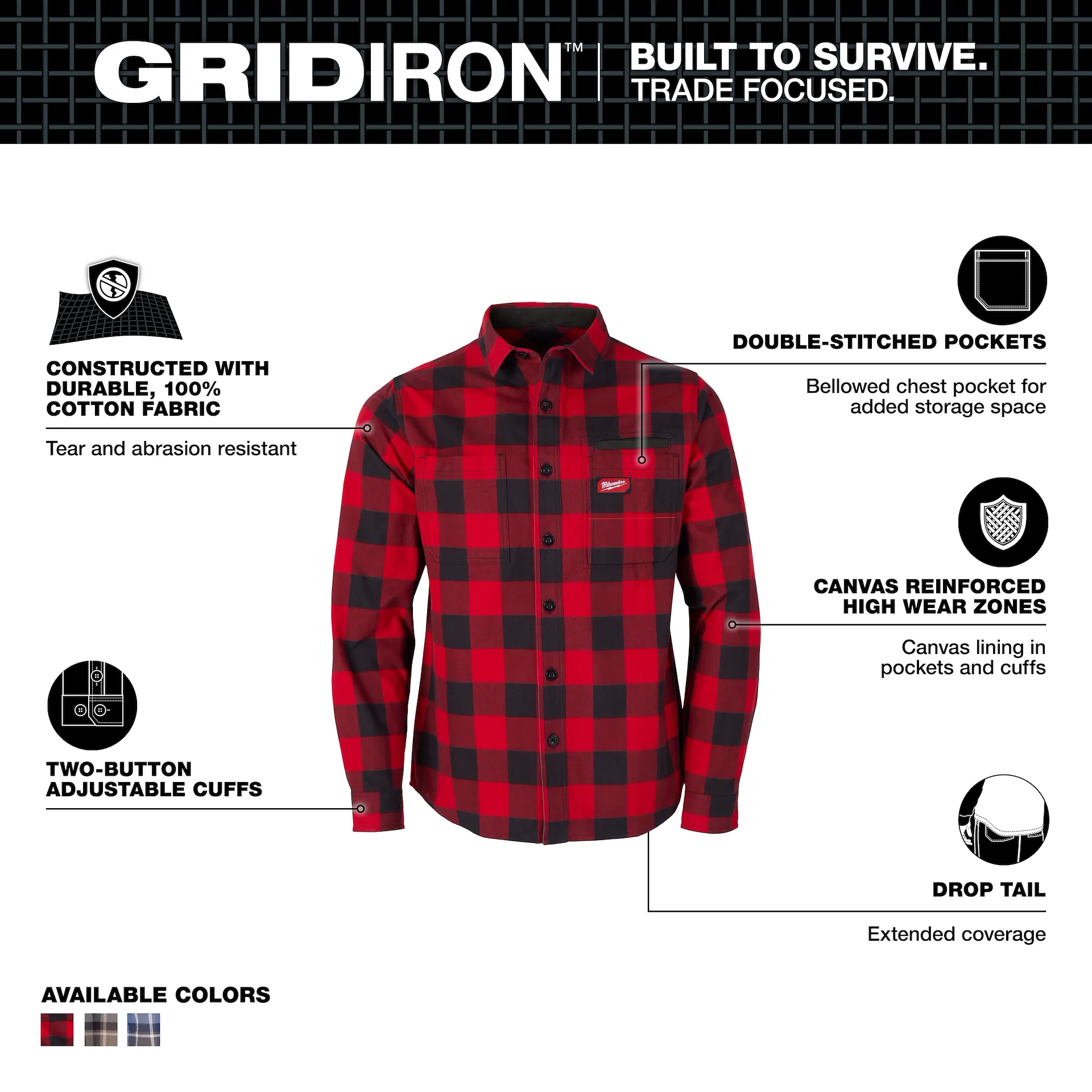 Milwaukee-GRIDIRON™ Flannel Shirt M55