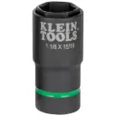 Klein 2-in-1 Impact Socket, 6-Point, 1-1/8 and 15/16-Inch 