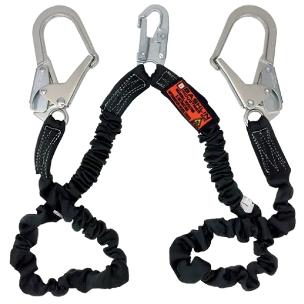 Bashlin-2328-6HL Twin Leg Tubular Nylon "Stretch" Climbing Lanyard With Steel Snap Hook