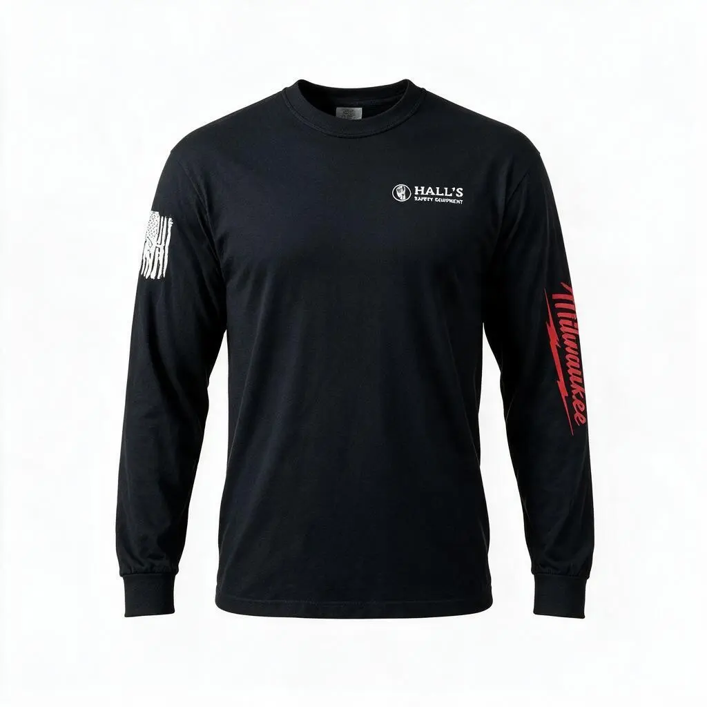Milwaukee / Hall's Safety Adult Long Sleeve Shirt Heavyweight 100% Ring Spun US Cotton