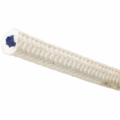 [C3250-16] 1/2" Braided Safety Blue™ 16 White Climbing Rope By the foot Quantity Discounts 120' and over